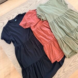 Old Navy Black and Rust Tiered Dress Set